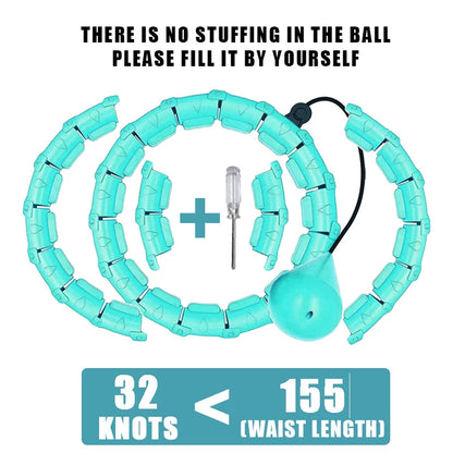 Weighted Fitness Hoop for Adults & Kids Detachable Knots Abdomen Weight Loss 2 in 1 Abdomen Fitness Weight Loss Massage