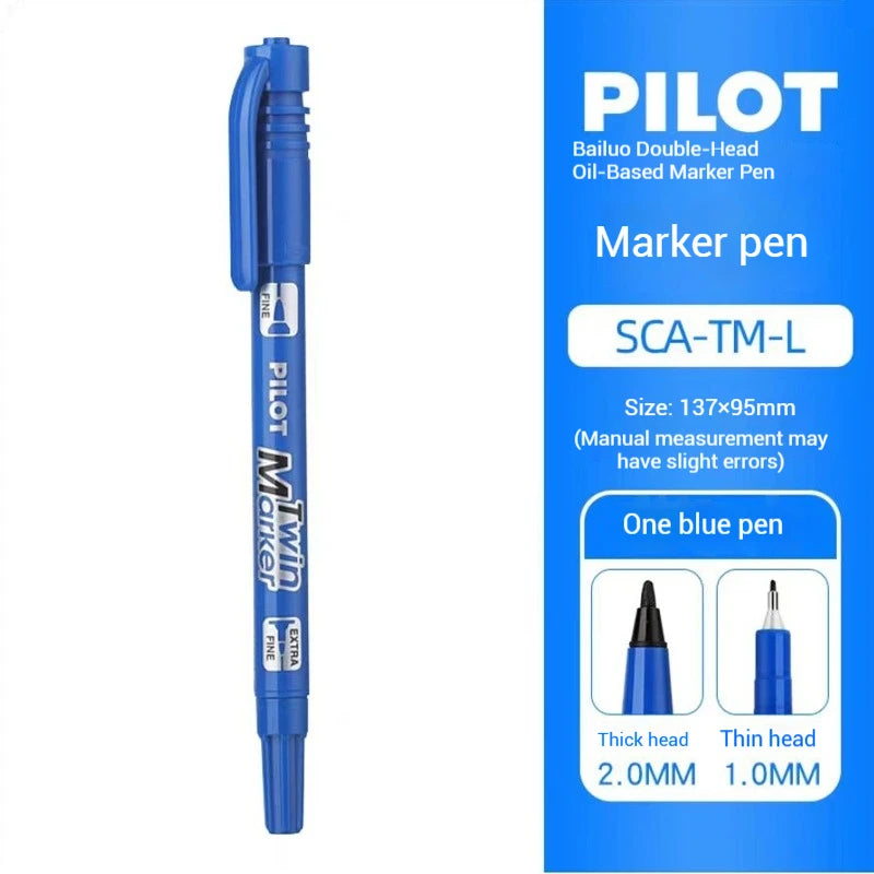 Pilot SCA-TM Dual-Tip Marker,Water-Based Vibrant Quick-Drying Twin-Tip Permanent Ink Pens for Journaling,Scrapbooking&DIY Crafts