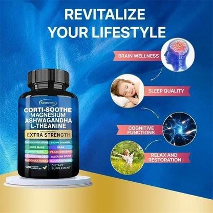 Corti-Soothe Supplement - Supports Adrenal Health, Regulates Cortisol, Promotes Relaxation, Increases Energy Levels, Gluten-free