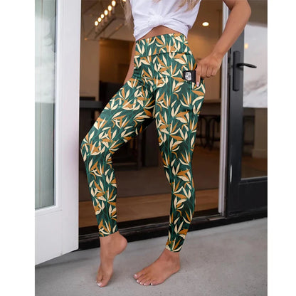 LETSFIND High Waist Women's Fitness Leggings 3D Digital Print Sexy Pockert Elastic Pants Fashionable Gym Trousers