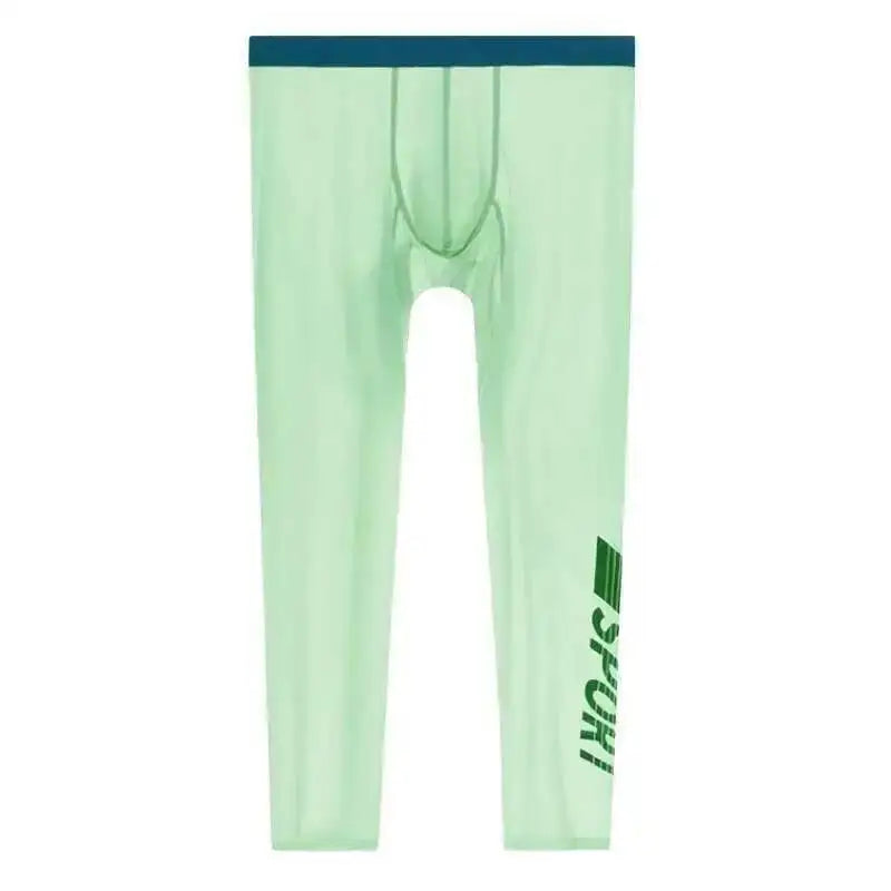 Ultra Thin See Through Men's Tight Fitness Running Sweatpants Leggings Plus Size Training Joggers Sweat Trousers
