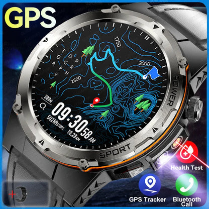 2024 New Military Smartwatch IP68 Waterproof outdoor Sports Fitness tracker health monitor BT call 365nm UV+ infrared