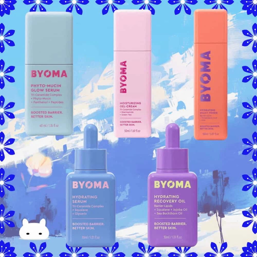BYOMA Boosted Barrier Hydrating Recovery Oil Hydrating Serum Moisturizing Gel Cream Phyto Mucin Glow Serum Luxury Face Oil Set