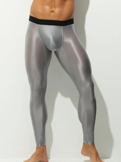 Glossy Men's Tight Fitness Running Sweatpants Leggings Plus Size Training Joggers Sweat Trousers