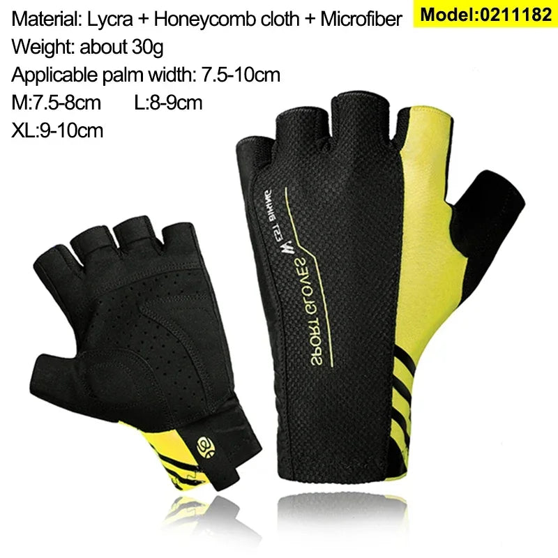WEST BIKING Mountain Road Bike Gloves Half Finger Summer Cycling Equipment Anti-slip Shock SBR Bicycle Fitness Fingerless Mitten