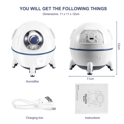 AFOURT-Astronaut Spaceship Aromatherapy Air Humidifier Purifier Electric Water Fragrance Diffuser Humidificador