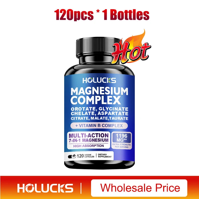 Magnesium Complex Supplements-Memory,Bone & Promotes Brain Health, Sleep Support,Muscle Relaxation,Stress & Anxiety Relief