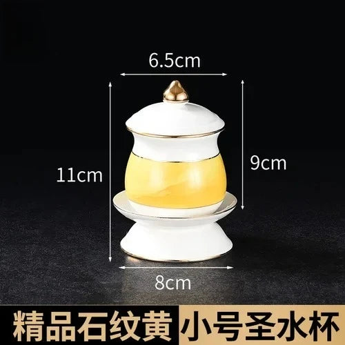 Incense burner for Buddha, household, indoor, ceramic, large incense burner, Buddhist utensils, holy water cup, incense burning