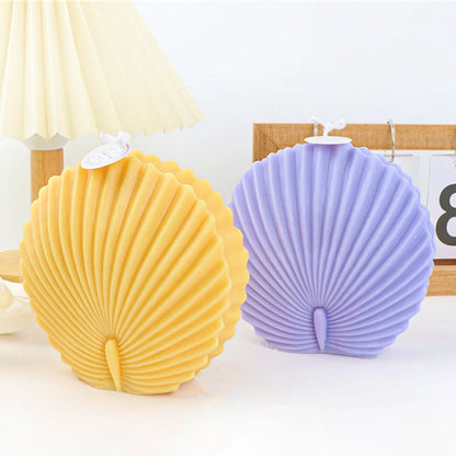 Large Geometric 3D Folding Fan Silicone Candle Mold Striped Origami Scallop Drip Glue Aromatherapy Soap Plaster Ice Cube Mould