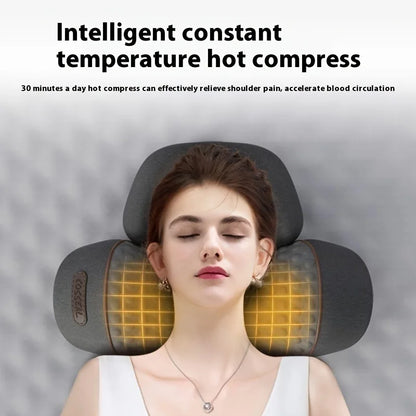 Electric Massager Cervical Pillow Hot Compress Vibration Massage Neck Traction Relax Sleeping Memory Foam Pillow Spine Support