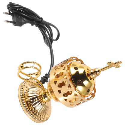 Electric Incense Burner in Home Decor Living Room Table Metal Aromatic Indoor Small Dining Church Lasting Non