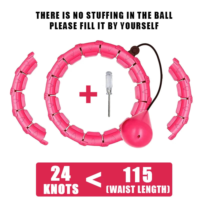 Weighted Fitness Hoop for Adults & Kids Detachable Knots Abdomen Weight Loss 2 in 1 Abdomen Fitness Weight Loss Massage