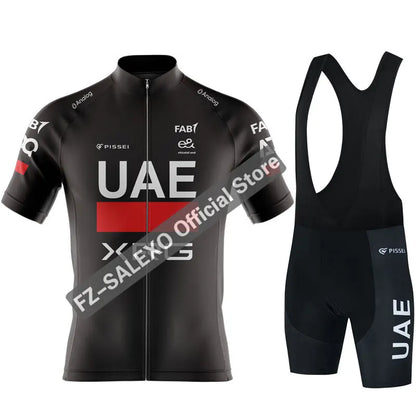 Men's New UAE Cycling Jersey Sets Summer Short Sleeve Mtb Ropa Ciclismo Bicycle Clothing Bike Shirts Bicycle Cycling Clothing