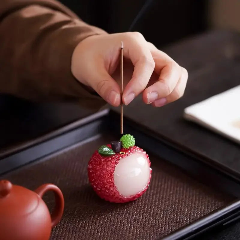 Fruit Litchi Incense Burner Indoor Small Xiangyun Plate Incense Burner Sandalwood Incense Burner Tea Room Decoration