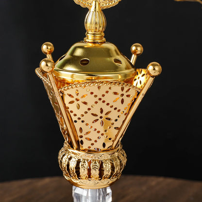 Middle Eastern Golden Charcoal Incense Burner Iron Art Arab Living Room Decoration Crafts Incense Insertion Candlestick