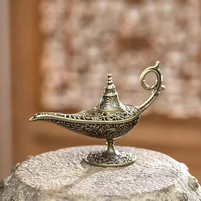Antique Style Lamp Metal Incense Burner Scented Unscented Candle Holder Home Decor Gift Arabic Incense Burner