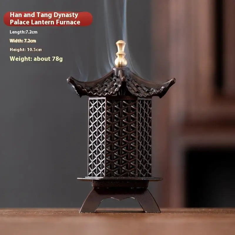 1pcs Square Vertical Chinese Incense Burners Small Alloy Incense Holder Indoor Aromatherapy Home Ornament Household Decoration
