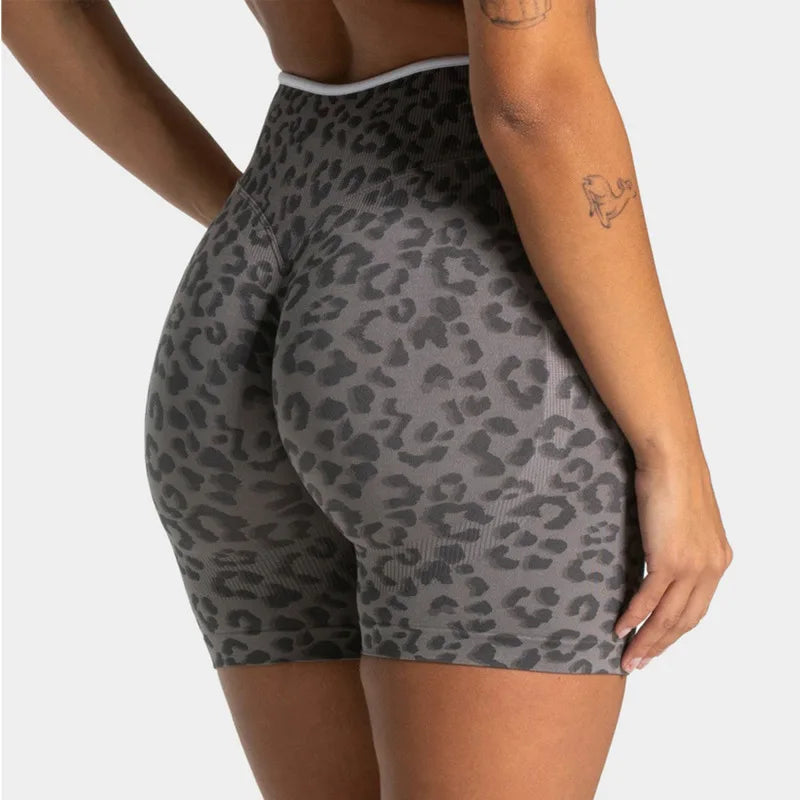 Women's Leopard Print High Waisted Yoga Shorts Fashion Comfortable Quick-dry Tight Ventilate Hip Lift Multi Style Fitness Shorts