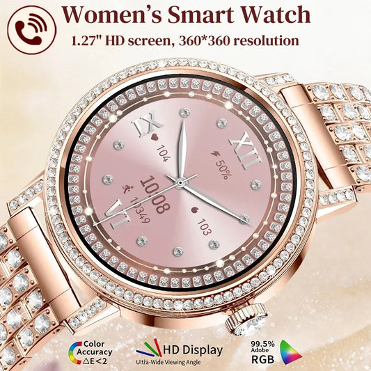 Luxury Bluetooth Call Smartwatch Women's Smart Watch Clock Ladies Gift Fitness Tracker Wrist Watches for Woman Android iOS 2026