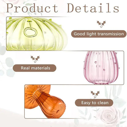 New Mushroom Glass Vase Creative Plant Hydroponic Vase Home Transparent Aromatherapy Bottle Small Vase Table Flower Decorations