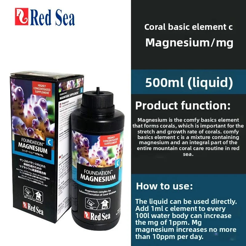 RedSea Coral Reef Essential Elements-Calcium Magnesium KH Strontium Iron Supplement for SPS/LPS-Aquarium Trace Minerals Additive