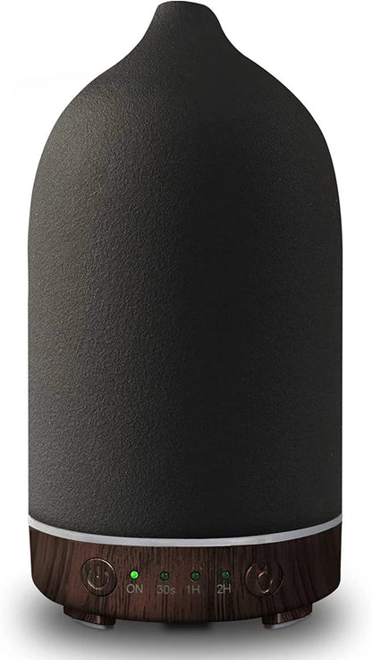 Ceramic Essential Oil Diffuser Ultrasonic Aromatherapy Humidifier with 7-Color LED Lights Auto Shut-Off 1H/3H/6H Timer