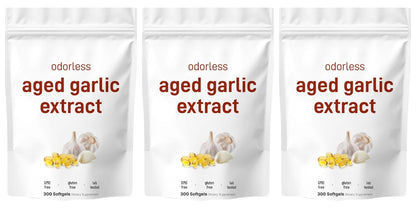 Odorless Garlic Oil Capsules 2 Years Aged Garlic Extract Natural Herbal Supplements Wirh Grown Allium Sativum Bulb 300 Softgels
