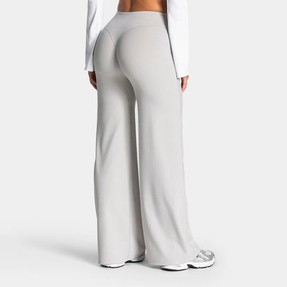 Charming Pro Scrunch Straight Leg Pants Butt Lifting Wide Leg Sweatpants Fitness Jogging Yoga Gym Push Up Women Baggy Leggings