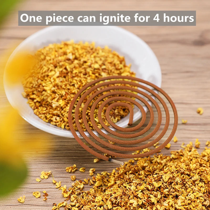 Incense Coils 96pcs Natural Sandalwood Scent Fragrance Handmade Incense Coil Burn for 2-4 Hours Relieve Stress YOGA