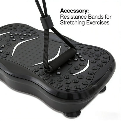 Full Body Vibration Plate Machine, Home Exercise Equipment with Remote & Resistance Bands, Weight Loss & Lymphatic Drainage