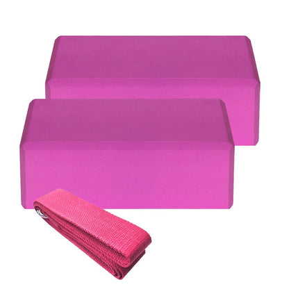 2pcs EVA Yoga Blocks 1pcs Cotton Yoga Strap Stability Blocks Yoga Strap Set for Yoga Pilates Meditation