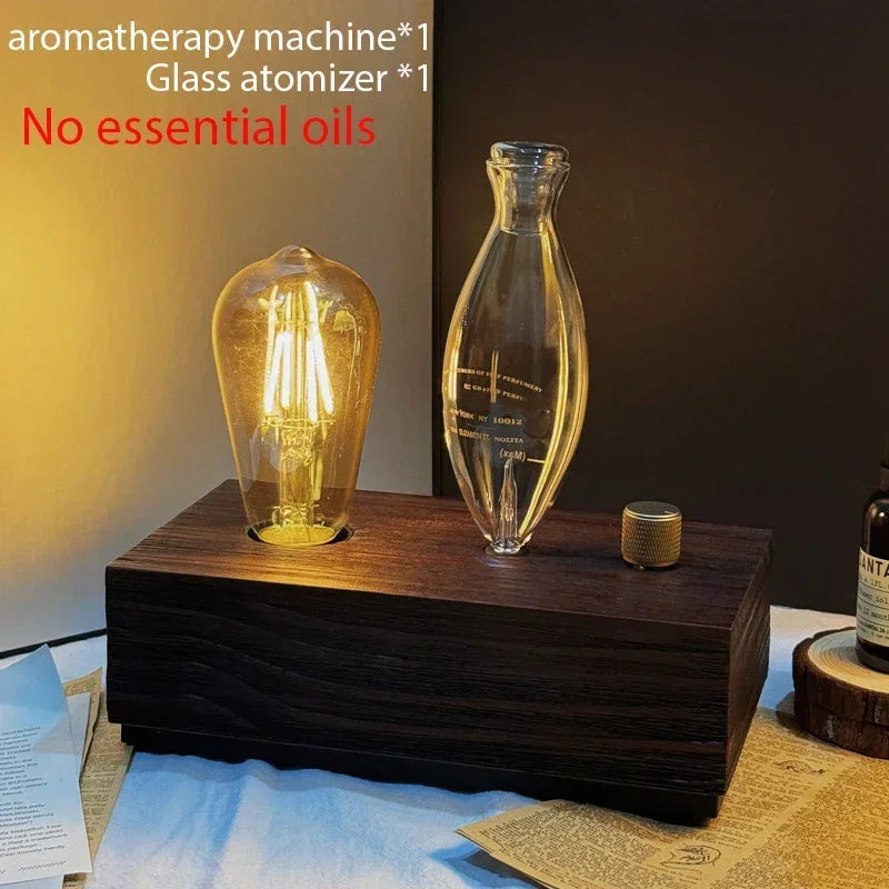 Waterless Pure Essential Oil Diffuser Nebulizer Aromatherapy Diffuser Electric Wooden Glass Home Aroma Essential Diffusers