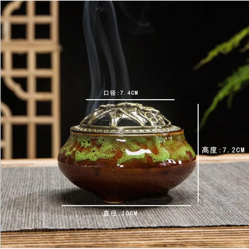 Ceramic Incense Burner Household Incense Kiln Ceramic Incense Burner Sandalwood Box Incense Diffuser Ceramic Incense Burner