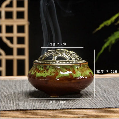Ceramic Incense Burner Household Incense Kiln Ceramic Incense Burner Sandalwood Box Incense Diffuser Ceramic Incense Burner