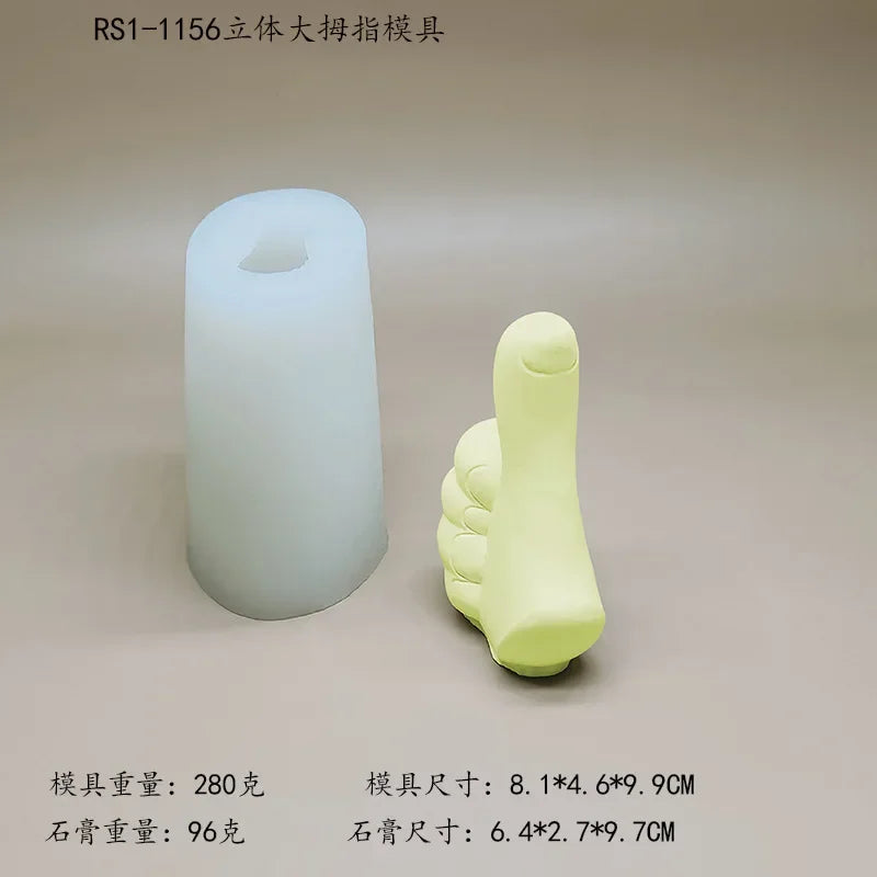 Gesture Candle Mold Diy Aromatherapy Plaster Thumbs Up Victory Bier Middle Finger Cake Silicone Mould Epoxy Candle Making Molds