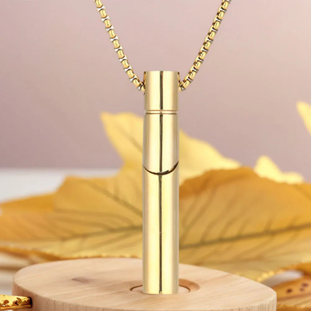 Stainless Steel Aromatherapy Necklace Chain Smoking Cessation Fum Vaporless Smokeless Inhaler for Natural Calm & Stress Relief