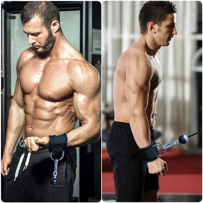 Adjustable Wrist Cuffs Straps with Dual D-Rings for Cable Machine Workouts, Lateral Raises, Arm Strength Training Fitness