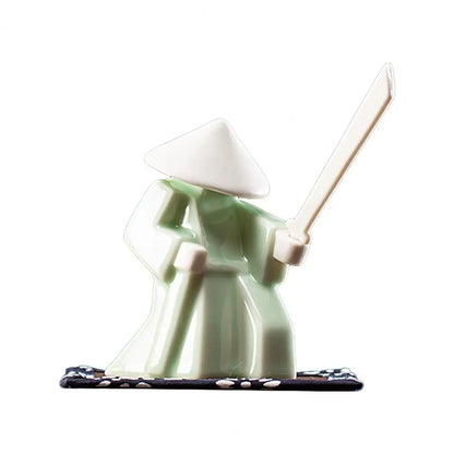 Incense Stick Burner Unique Delicate White Porcelain- Chinese Ceramic Samurai Censer Holder Home Decor Kung Fu Ceramic Sculpture