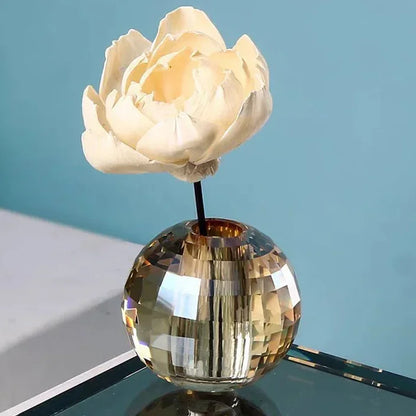 Modern Crystal Spherical Aromatherapy Candle Holder Cup Amber Crystal Aromatherapy Candle Holder Living Room Interior Decoration