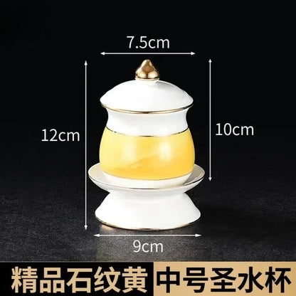 Incense burner for Buddha, household, indoor, ceramic, large incense burner, Buddhist utensils, holy water cup, incense burning