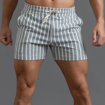 Men Clothing 2026 New Cotton Sports Shorts Men's Quarter Pants Vertical Stripe Couple Pants Fitness Running Casual Mens Shorts