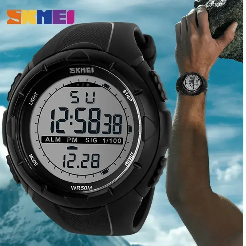 SKMEI 1025 Sports Countdown Electronic Mens Wristwatches Waterproof Digital Watch for Men Shockproof Military Clock Reloj Hombre