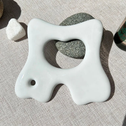 Ceramic Gua Sha Massager Body Skin Scraping Facial Guasha for Slim Face and Body Muscle Relaxation