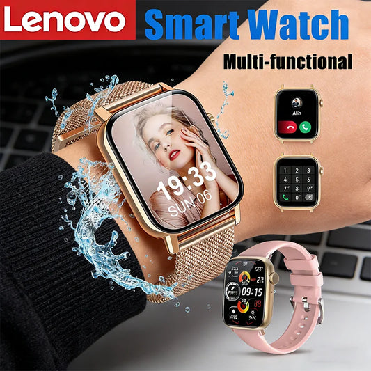 Lenovo 2026 New Full Touch Screen Smart Watch for Men Women Gift Sports Fitness Watch Bluetooth Call Digital Smartwatch