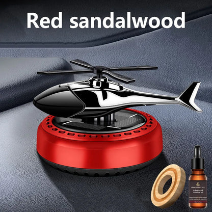 Solar Rotary Aromatherapy Helicopter Solar Aromatherapy Automobile Air Freshener Alloy + ABS Wood Perfume Automatic Diffuser