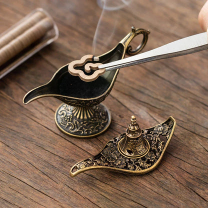 Arabic Incense Burner Antique Style Lamp Metal Incense Burner Scented Unscented Candle Holder Home Decor Gift