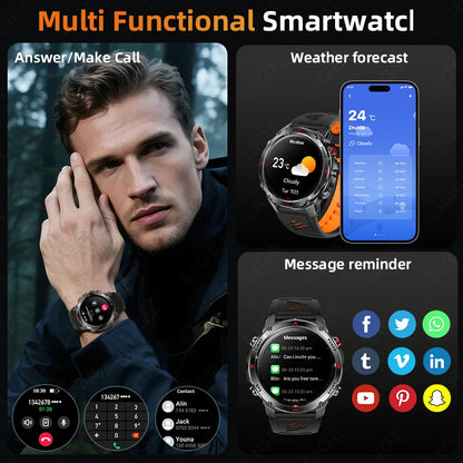 LIGE 2026 New Professional GPS Track Sports Smartwatch Outdoor RIDE Run Compass Altimeter 3ATM Fitness Bracelets 540mAh Watches