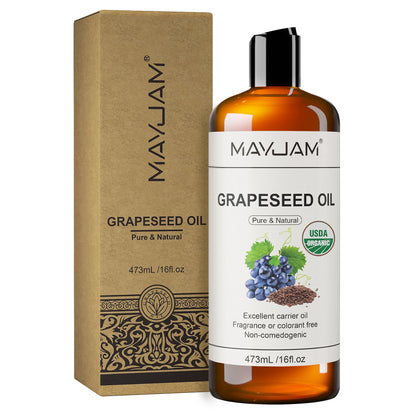 Organic Sweet Almond Oil Cold Pressed 16 floz Sunflower Grapeseed Jojoba Castor Essential Oil Moisturizing for Face, Hair, Skin