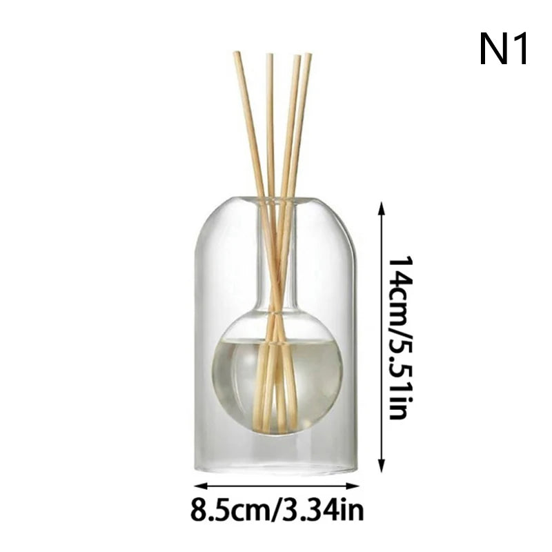 Aromatherapy Diffuser Bottle Glass Essential Oil With Diffusers Sticks Storage Containers Transaprent Modern Home Decorations