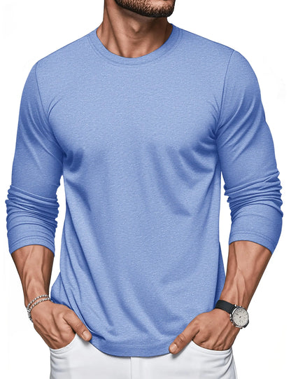MAGCOMSEN Men's Long Sleeve T-Shirt Cotton Crew Neck T-Shirt Casual Light Work Spring and Autumn Tops
